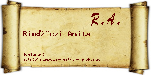 Rimóczi Anita névjegykártya