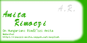 anita rimoczi business card